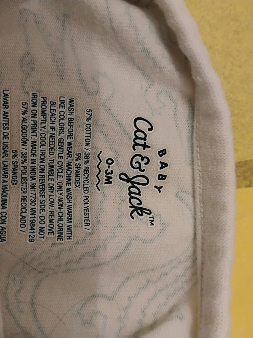 Cat & Jack Baby Short Sleeve White Romper with Green Crocodile Print